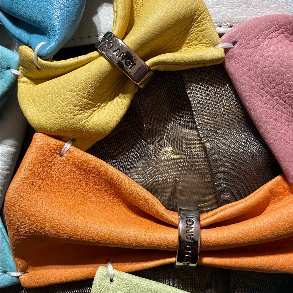Renato Angi Multicolor Bow Tote one scratch on the back see last picture - Picture 7 of 7
